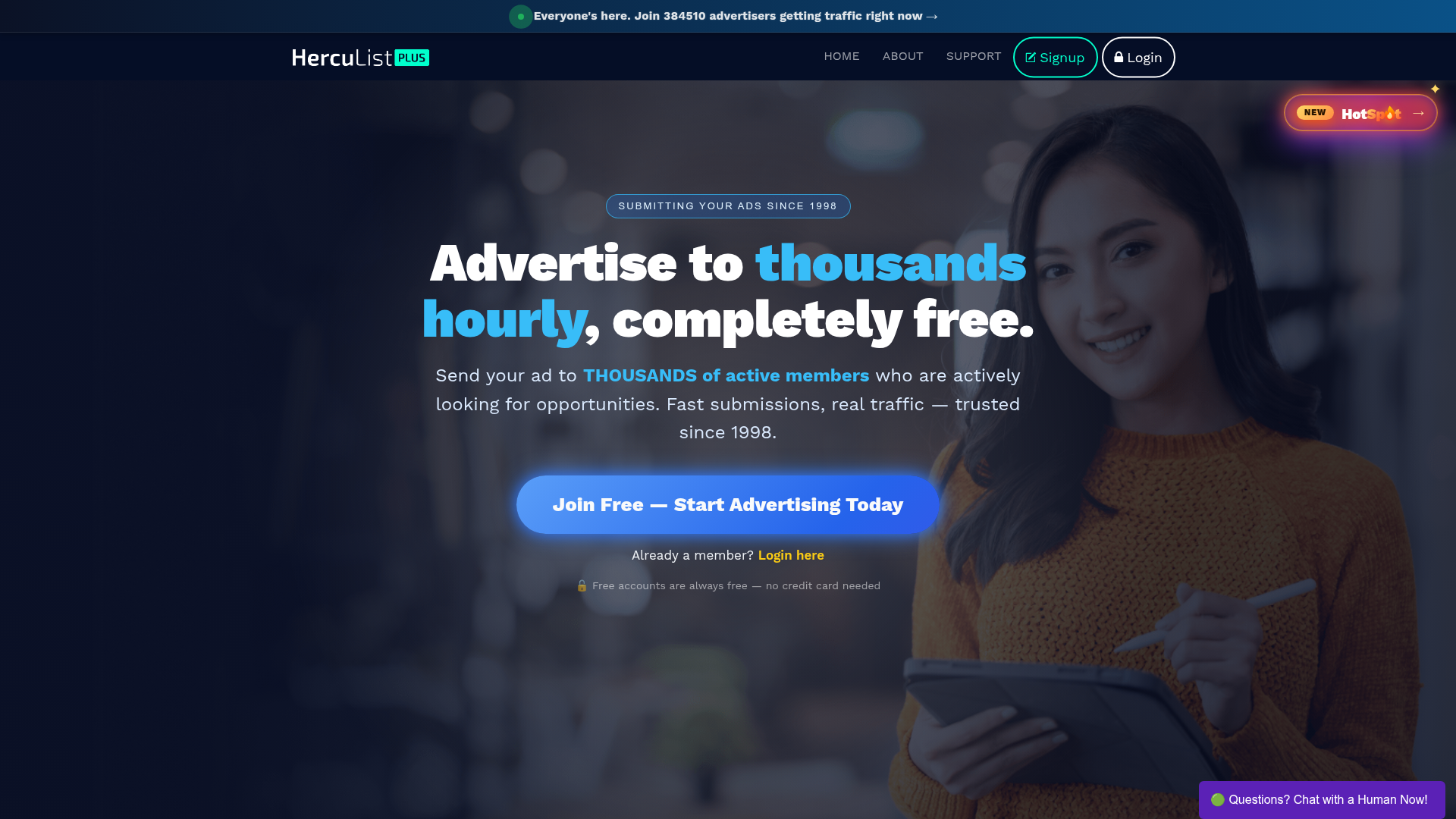 HercuList — opt-in credit mailer advertising to thousands of members since 1998