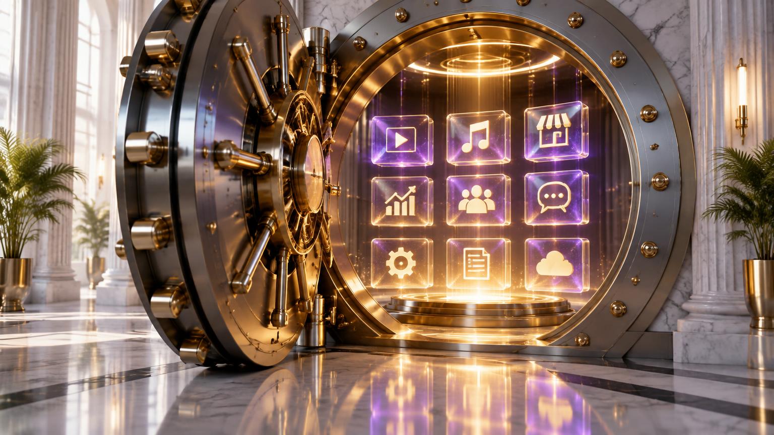 A vault door swinging open to reveal every WealthOnPassive AI™ module